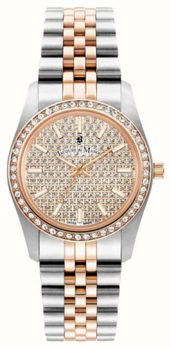 Jacques Du Manoir Inspiration Glamour | 34mm | Rose Gold Pave Dial | Two Tone Steel