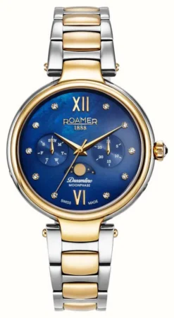 Roamer Women's | Dreamline | Moonphase | Blue MOP Dial | Two Tone Steel Bracelet