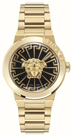 Versace MEDUSA INFINITE | Black Dial | Gold PVD Steel Bracelet