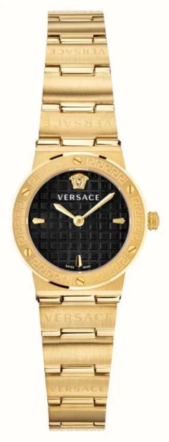 Versace GRECA LOGO MINI | Black Dial | Gold PVD Steel Bracelet