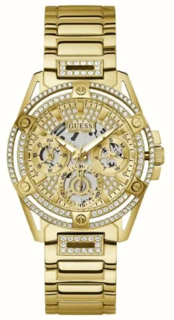 Guess Women's Queen | Crystal Set Dial | Gold Stainless Steel Bracelet