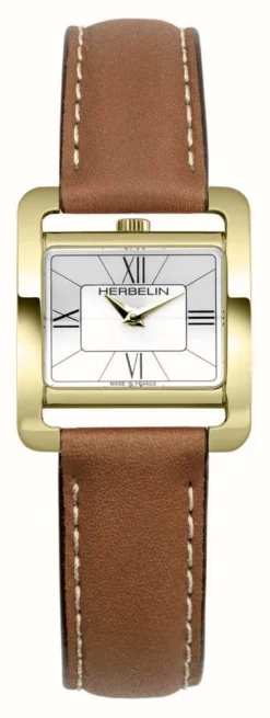 Herbelin V Avenue | Silver Dial | Brown Leather Strap