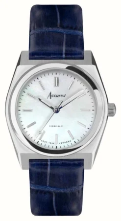 Accurist Origin Womens | Mother Of Pearl Dial | Blue Leather Strap