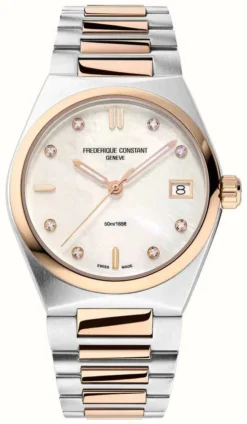 Frederique Constant Highlife Women's | Mother-of-Pearl Dial | Diamond Set | Two-Tone Bracelet