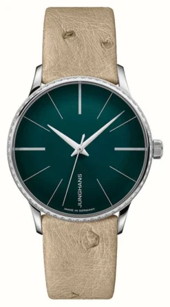 Junghans Meister Automatic Damen Green Sunray Brushed Dial Diamond Set