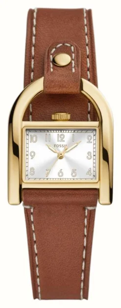 Fossil Harwell | Silver Dial | Brown Leather Strap