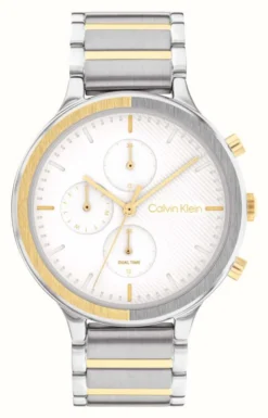 Calvin Klein Women's | White Chronograph Dial | Two Tone Stainless Steel Bracelet