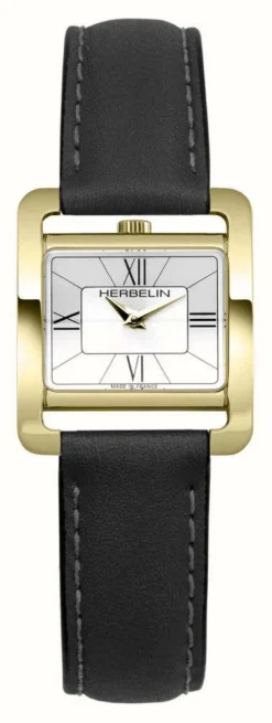 Herbelin V Avenue | Silver Dial | Black Leather Strap