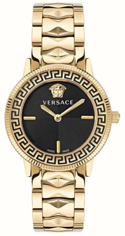 Versace V-TRIBUTE Quartz (36mm) Black Dial / Gold PVD Stainless Steel