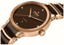 RADO Centrix Jubilé Automatic Diamonds | Brown Dial | Brown Ceramic & Rose Gold Stainless Steel Bracelet -Radleys Hub product115139 6827 cropped.jpg.thumb FFFCFA 1436x1000