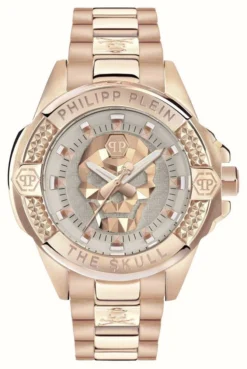 Philipp Plein THE $KULL-41MM HIGH-CONIC / Silver Dial Rose Gold PVD Steel