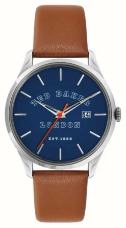 Ted Baker Men's Leytonn Blue Dial Brown Leather Strap