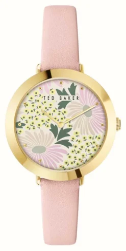 Ted Baker Women's Ammy Floral Dial Pink Leather Strap