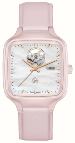 RADO True Square X Ash Barty Limited Edition Automatic (38mm) Mother-of-Pearl / Pink Leather