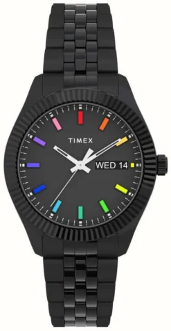 Timex Women's Legacy Rainbow Black Dial Black Stainless Steel Bracelet