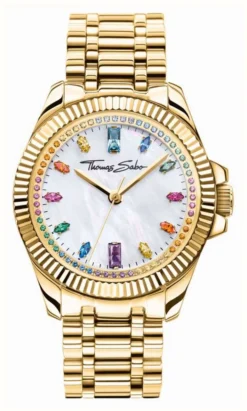 Thomas Sabo Women's Divine Rainbow (33mm) Mother-of-Pearl Dial / Gold Stainless Steel Bracelet