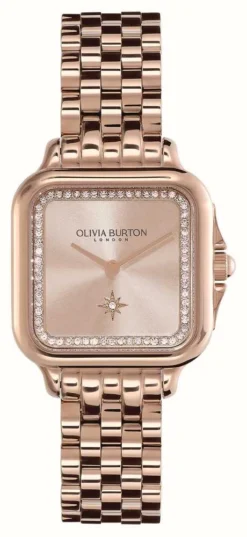 Olivia Burton Soft Square (28mm) Rose Gold / Rose Gold Stainless Steel Bracelet