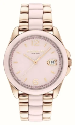 Coach Women's Greyson (36mm) Pink Dial / Rose Gold Stainless Steel Bracelet