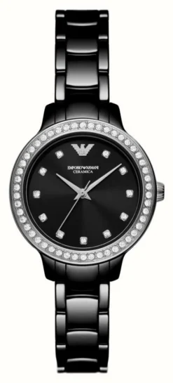 Emporio Armani Women's (32mm) Black Dial / Black Ceramic Bracelet