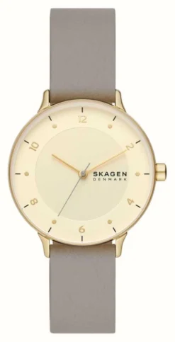 Skagen Riis (36mm) Cream Dial / Nude Leather Strap