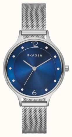 Skagen Women's Anita Stainless Steel Mesh Blue Dial