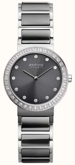 Bering Womans Brushed Silver Classic Slim Ceramic