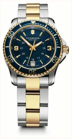 Victorinox Women's Maverick Two Tone Bracelet Blue Dial