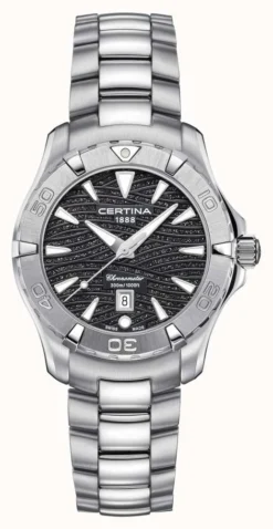Certina Women's Ds Action 300m Watch Stainless Steel Bracelet Black Dial