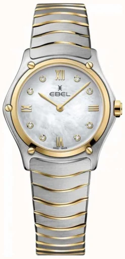EBEL Sport Classic - 8 Diamonds (29mm) Mother Of Pearl Dial / 18K Gold & Stainless Steel