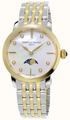 Frederique Constant Women's Slimline Moonphase Quartz Two Tone Bracelet