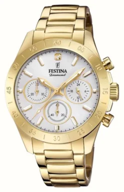 Festina Women's Boyfriend Chronograph Gold PVD
