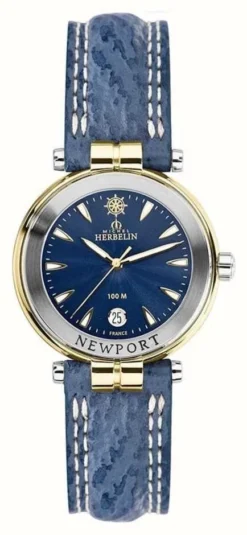 Herbelin Newport Originals (29mm) Blue Dial / Blue Leather