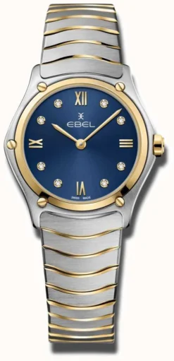 EBEL Sport Classic - 8 Diamonds (29mm) Blue Dial / 18K Gold & Stainless Steel