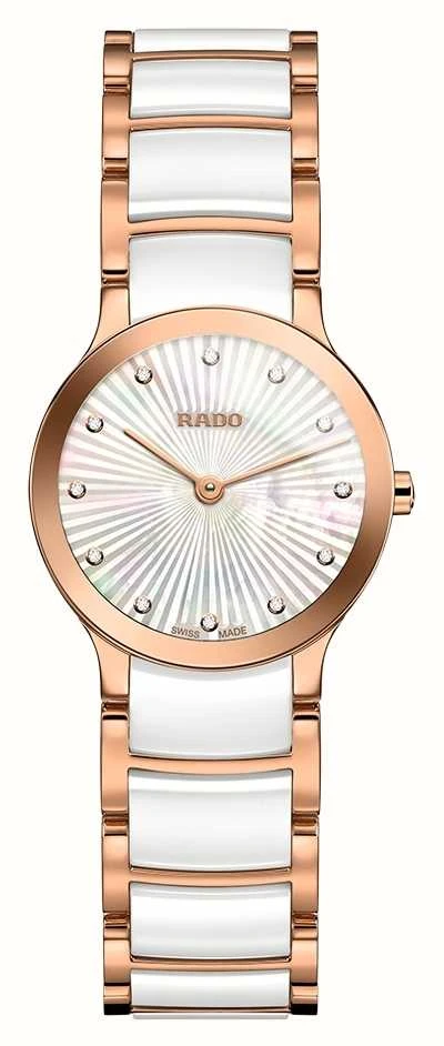 RADO Centrix Diamonds White Ceramic And Rose Gold -Radleys Hub product55871