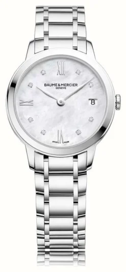 Baume & Mercier Classima Diamond | Stainless Steel Bracelet Mother Of Pearl