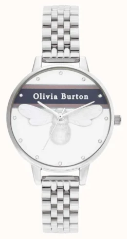 Olivia Burton | Women's | Varsity Lucky Bee | Silver Bracelet |