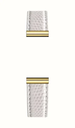 Herbelin Antarès Interchangeable Watch Strap - Iguana Textured White Leather / Gold PVD - Strap Only