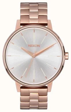 Nixon Kensington | Rose Gold / White | Ross Gold IP Bracelet | Silver Dial