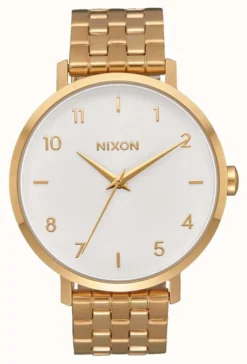 Nixon Arrow | All Gold / White | Gold IP Steel Bracelet | White Dial