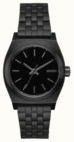 Nixon Medium Time Teller | All Black | Black IP Steel Bracelet | Black Dial