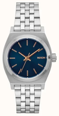 Nixon Medium Time Teller | Navy / Rose Gold | Stainless Steel Bracelet | Navy Dial