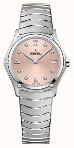 EBEL Sport Classic - 8 Diamonds (29mm) Pink Dial / Stainless Steel