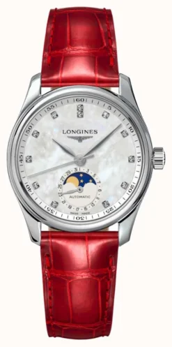 LONGINES Master Collection Women's Red Leather Strap