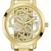 Guess QUATTRO CLEAR Women's Transparent Dial Gold Bracelet