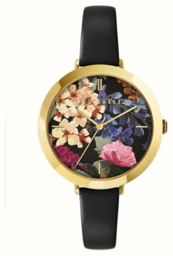 Ted Baker AMMY | Floral Dial | Black Leather Strap Watch