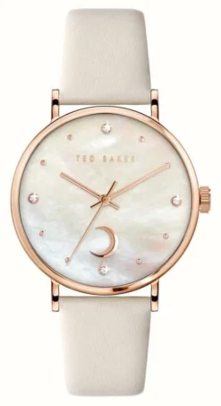 Ted Baker Women's PHYLIPA Moon | Mother Of Pearl | White Leather Strap