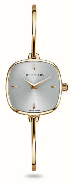 Herbelin Fil Women's Silver Dial Gold PVD Bangle Bracelet Watch