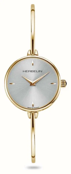 Herbelin Fil Women's Silver Dial Gold PVD Plated Bangle Watch