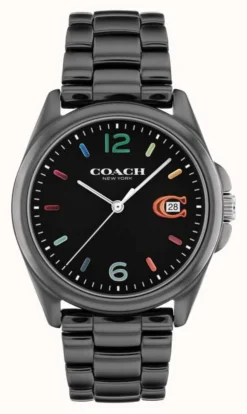 Coach Women's Greyson | Black Dial | Black Ceramic Bracelet