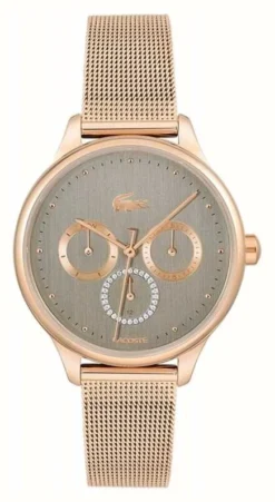 Lacoste Women's Birdie | Grey Dial | Rose Gold Mesh Bracelet